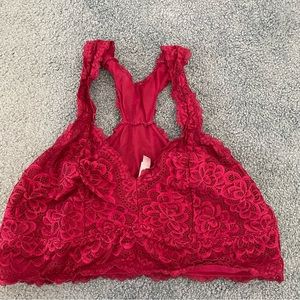 red lace bralette